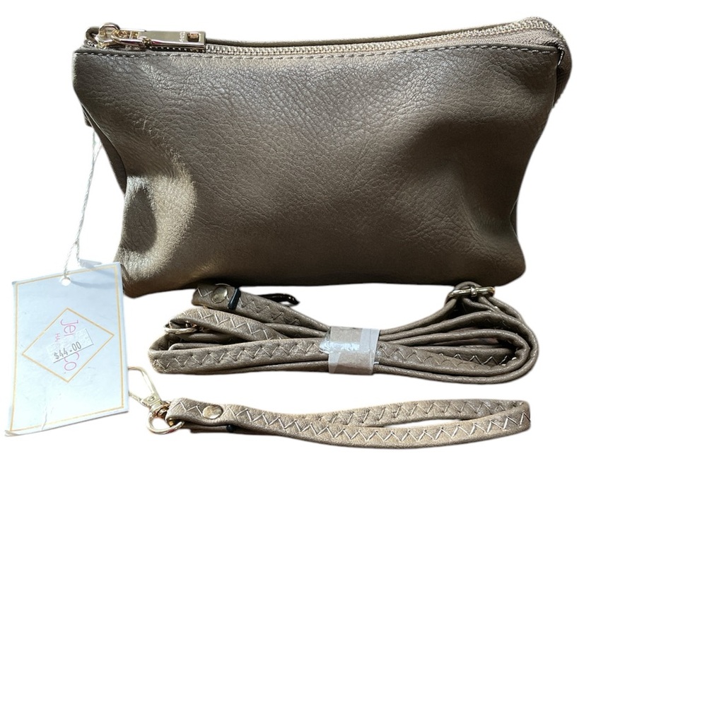 Jen&Co. NWT Brown wristlet/Crossbody purse.